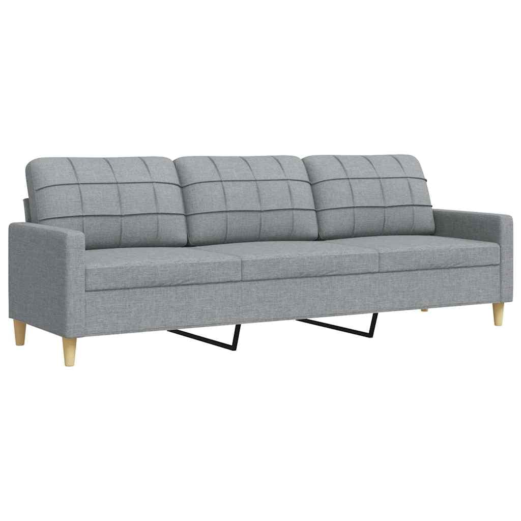 vidaXL Sofá de 3 lugares 210 cm tecido cinza-claro