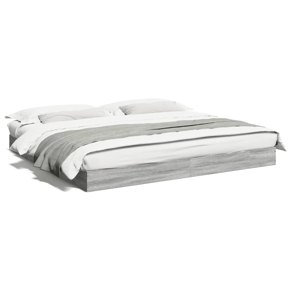 vidaXL Estrutura de Cama sem Colchão 180x200 cm Sonoma Cinzento - 2655760611