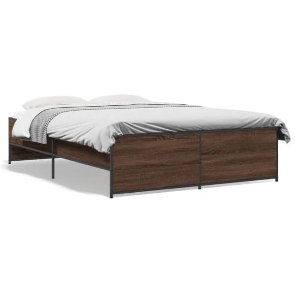 vidaXL Estrutura de Cama 120x200 cm Derivados Madeira/metal - 3879070671