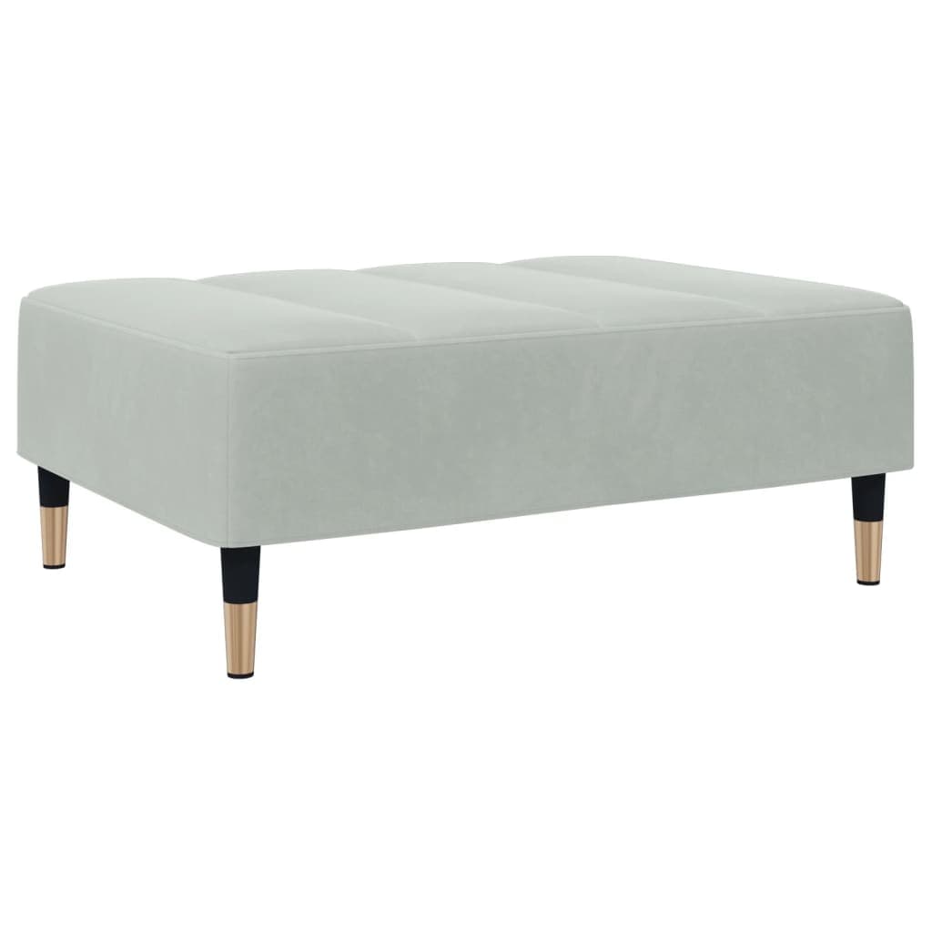 vidaXL Apoio de pés 77x55x31 cm veludo cinzento-claro