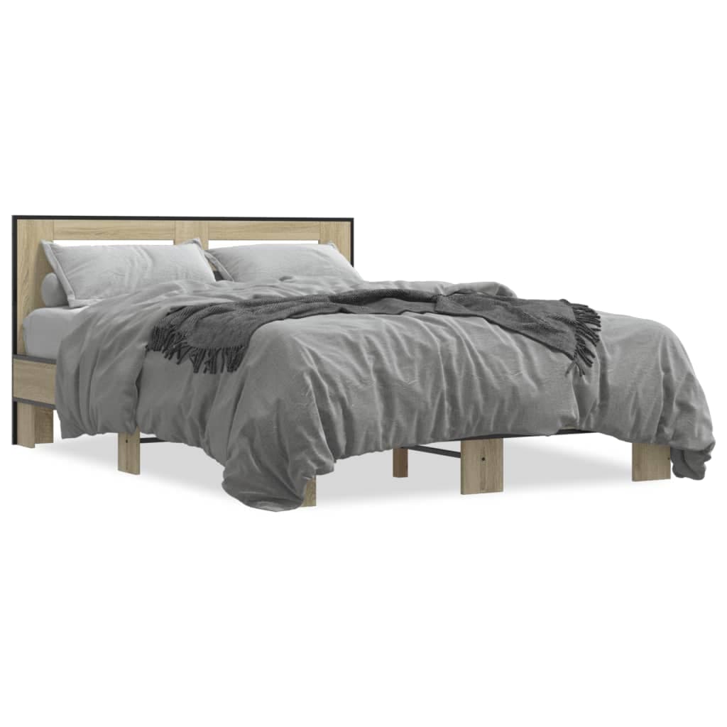 vidaXL Estrutura de cama 120x200 cm derivados madeira/metal
