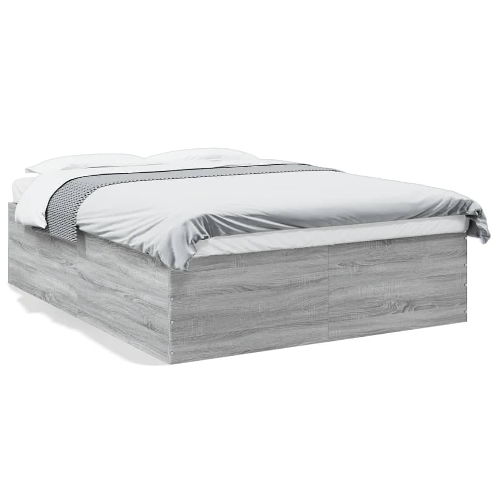 vidaXL Estrutura de cama 160x200 cm derivados de madeira cinza sonoma