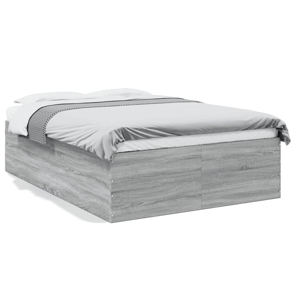 vidaXL Estrutura de Cama 135x190 cm Derivados de Madeira Cinza Sonoma - 1019099775