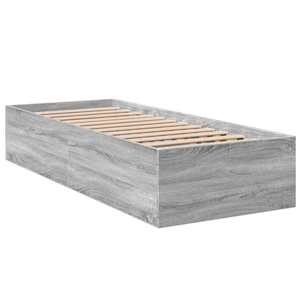 vidaXL Estrutura Cama 90x200 cm Derivados de Madeira Cinzento Sonoma - 3074329637