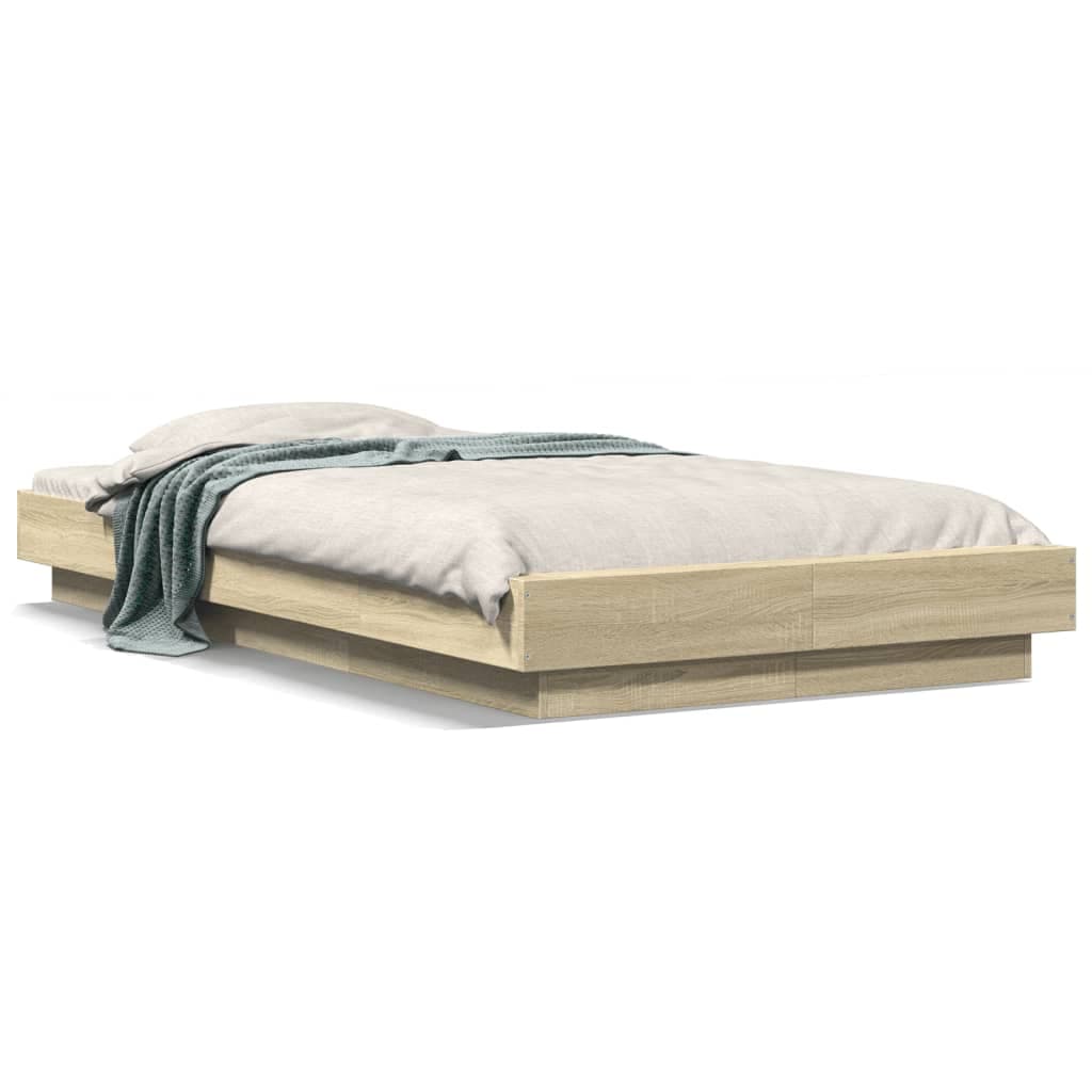 vidaXL Estrutura de cama 75x190cm derivados de madeira carvalho sonoma