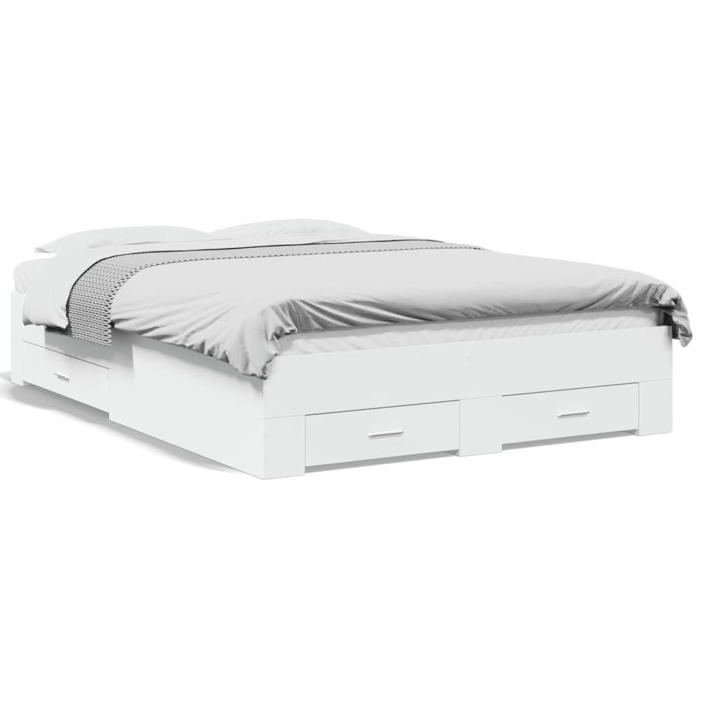 vidaXL Estrutura cama c/ gavetas 120x190cm derivados de madeira branco