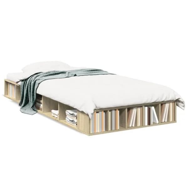vidaXL Estrutura de Cama 90x200cm Derivados de Madeira Carvalho Sonoma - 1221801822