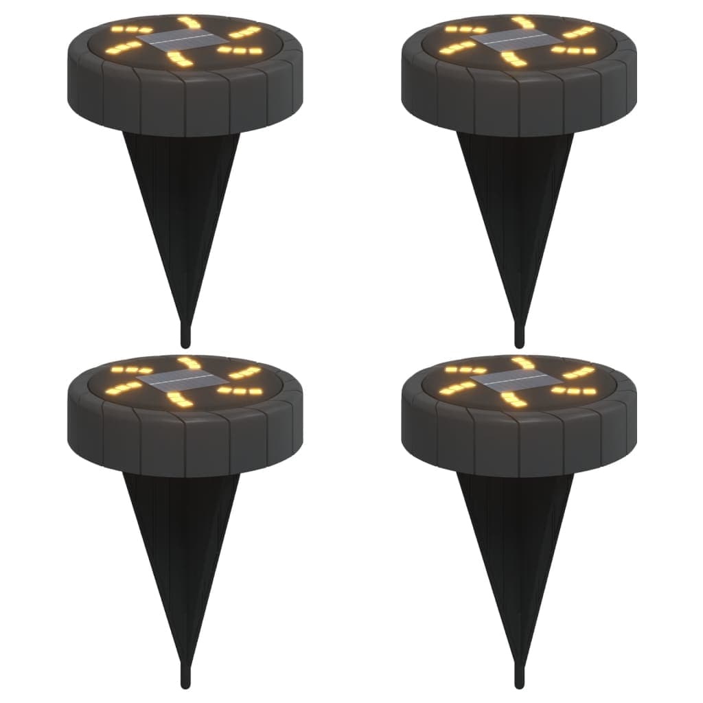 vidaXL Luzes solares para exterior com espigões 4 pcs branco quente