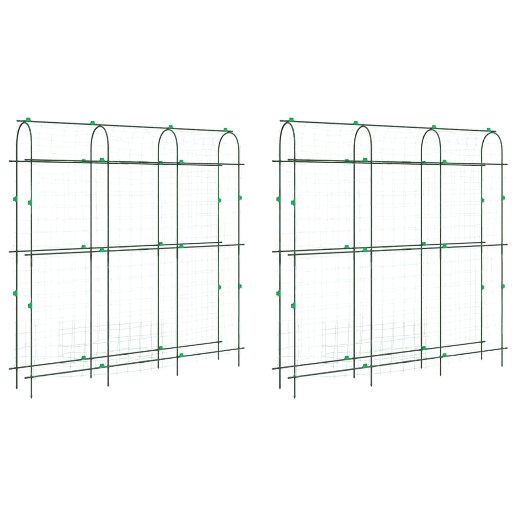 vidaXL Treliças jardim p/ plantas trepadeiras 2 pcs estrutura em U aço