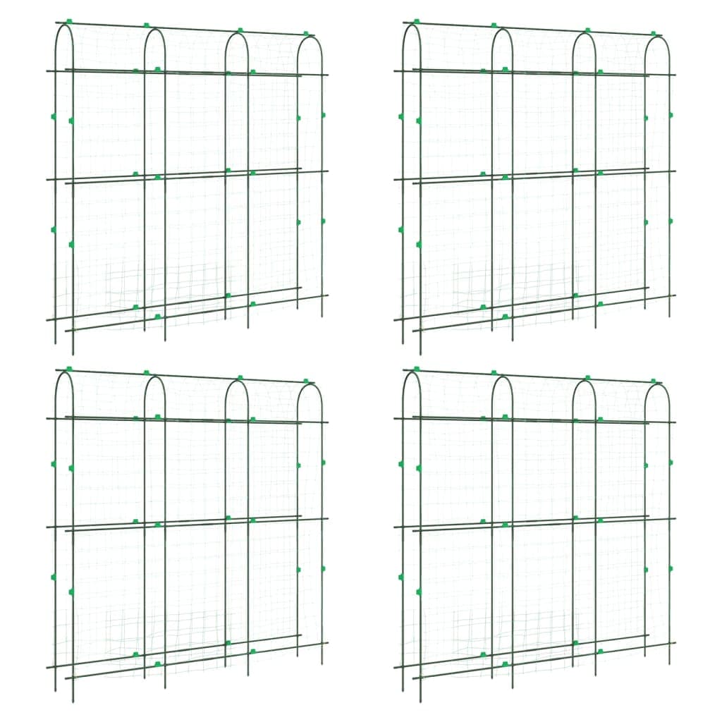 vidaXL Treliças jardim p/ plantas trepadeiras 4 pcs estrutura em U aço