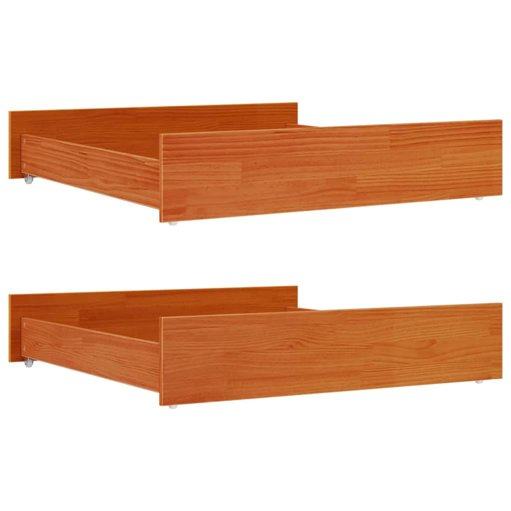 vidaXL Gavetas para cama 2 pcs madeira de pinho maciça castanho mel