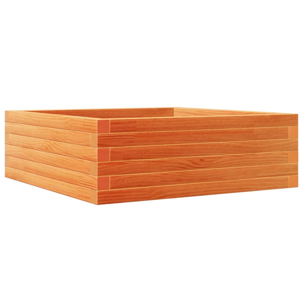 vidaXL Vaso/floreira de jardim 70x70x23 cm pinho maciço castanho-mel