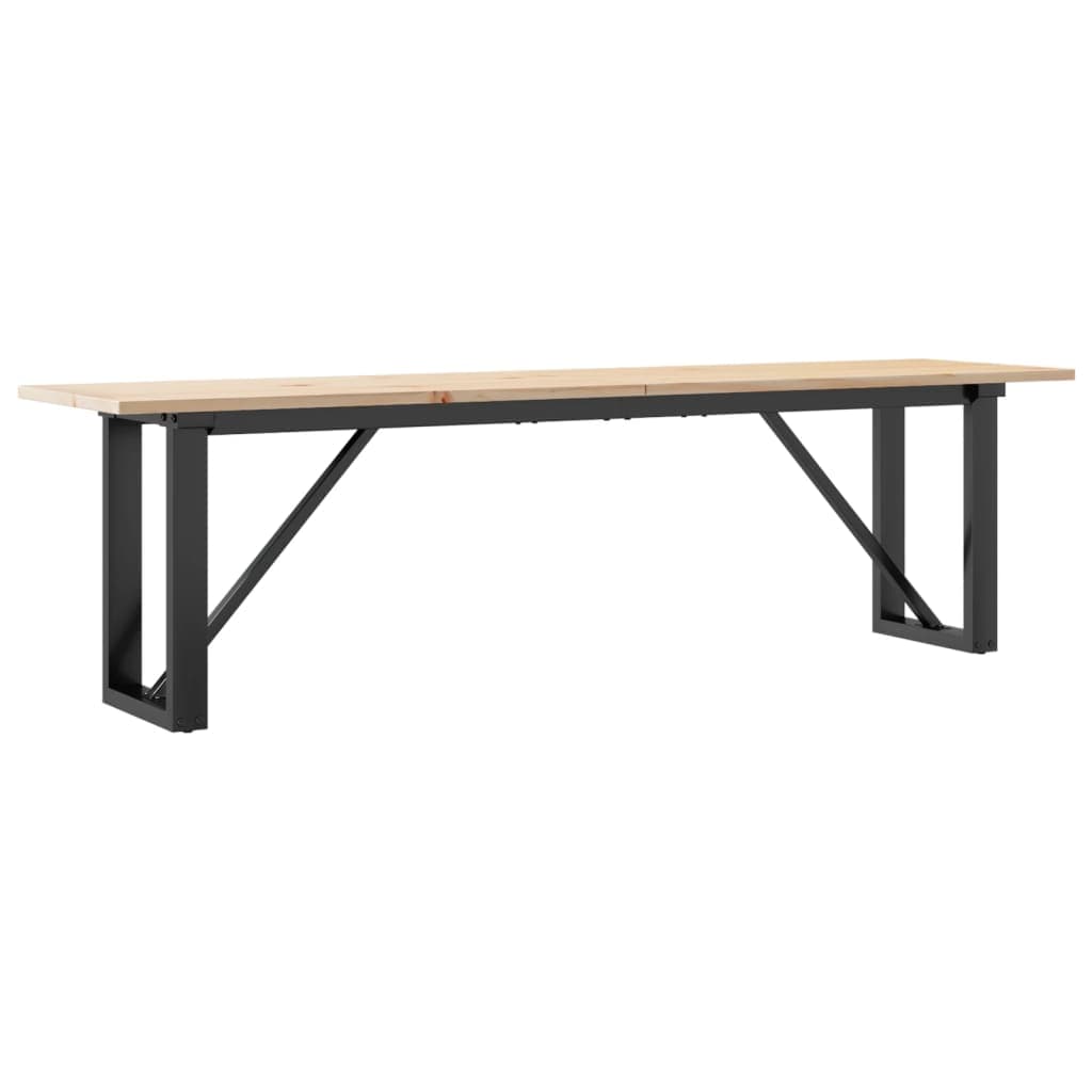 vidaXL Mesa de centro estrutura em O 160x40x45cm pinho e aço