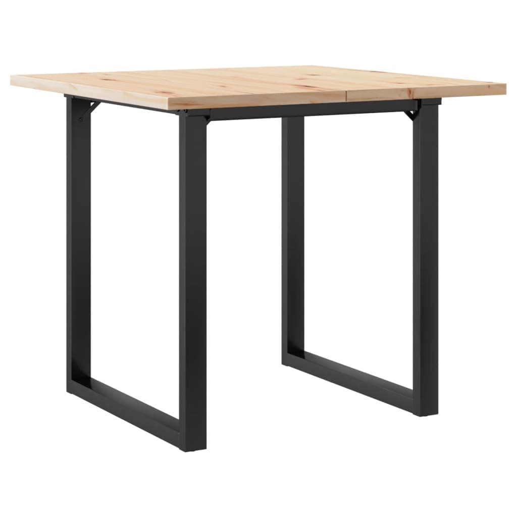 vidaXL Mesa de jantar estrutura em O 80x80x75,5 cm pinho/aço