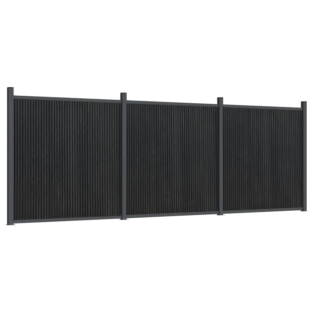 vidaXL Painel de vedação 526x186 cm WPC cinzento