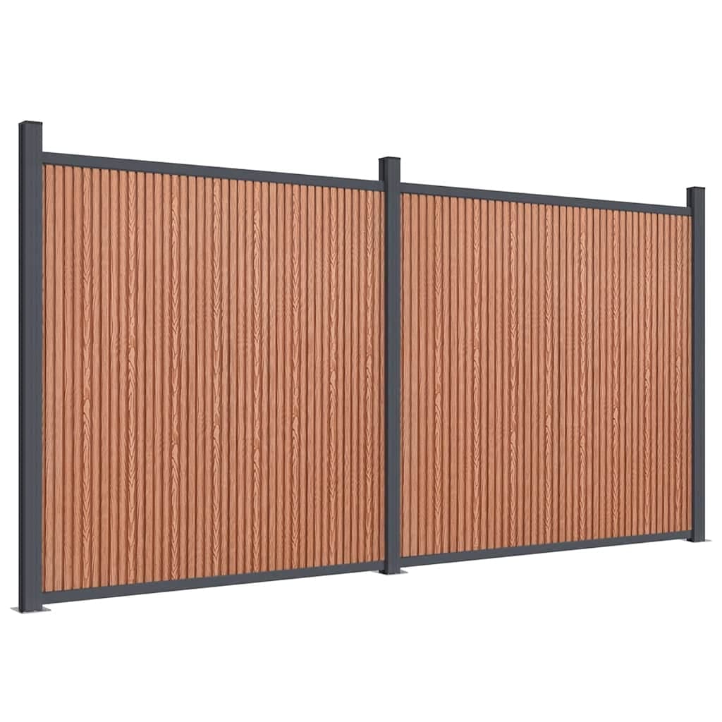 vidaXL Painel de vedação 353x186 cm WPC castanho