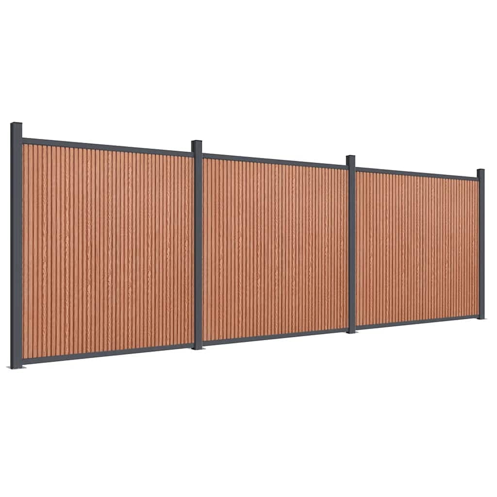vidaXL Painel de vedação 526x186 cm WPC castanho