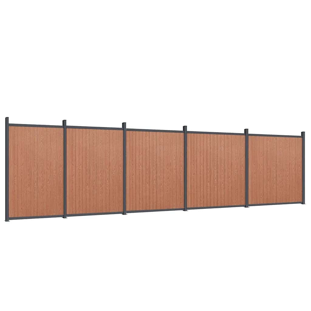 vidaXL Painel de vedação 872x186 cm WPC castanho