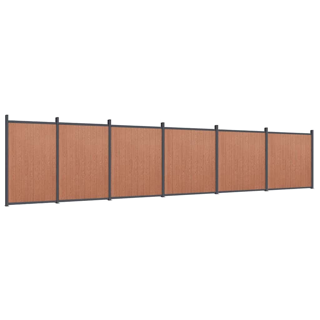 vidaXL Painel de vedação 1045x186 cm WPC castanho