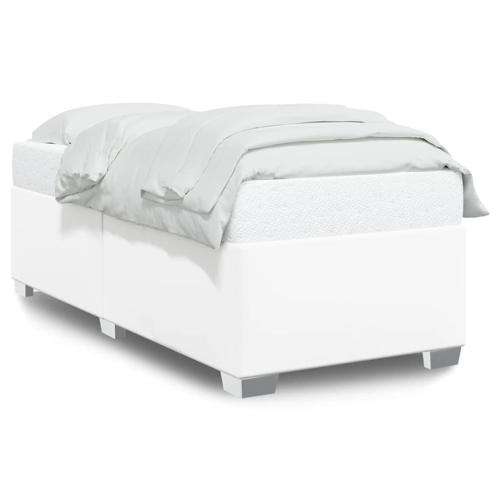 vidaXL Estrutura de Cama 90x200 cm Couro Artificial Branco - 3021855870