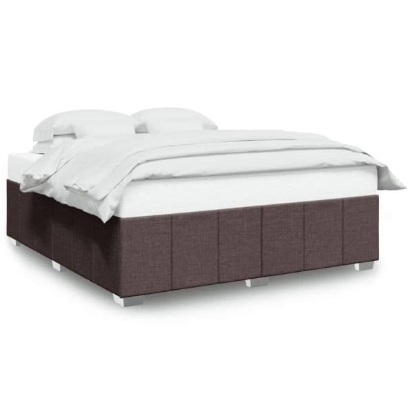 vidaXL Estrutura de Cama sem Colchão 200x200 cm Tecido Castanho-escuro - 1627212931