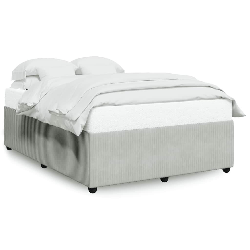vidaXL Estrutura de cama sem colchão 140x200 cm veludo cinzento-claro