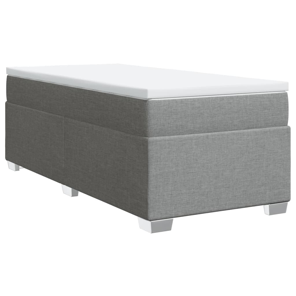 vidaXL Cama com molas/colchão 90x190 cm tecido cinzento-claro
