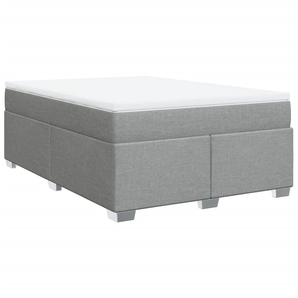 vidaXL Cama com molas/colchão 140x190 cm tecido cinzento-claro