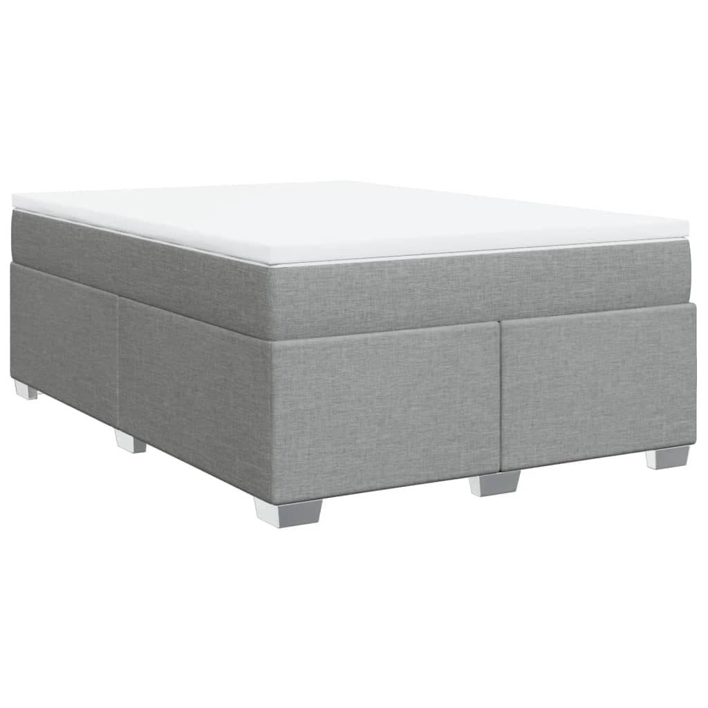 vidaXL Cama com Molas/colchão 140x200 cm Tecido Cinzento-claro - 2911510581
