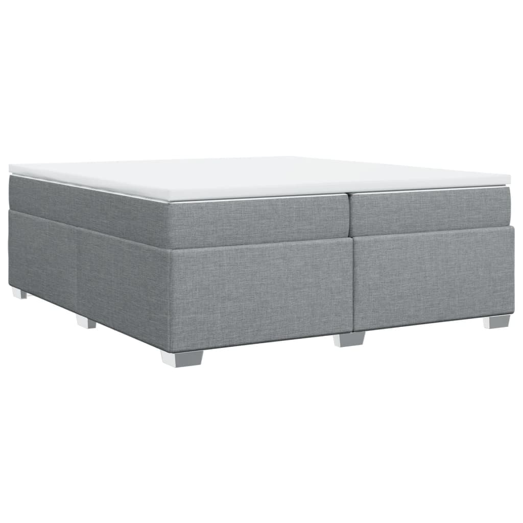 vidaXL Cama com Molas/colchão 200x200 cm Tecido Cinza-claro - 1802476066