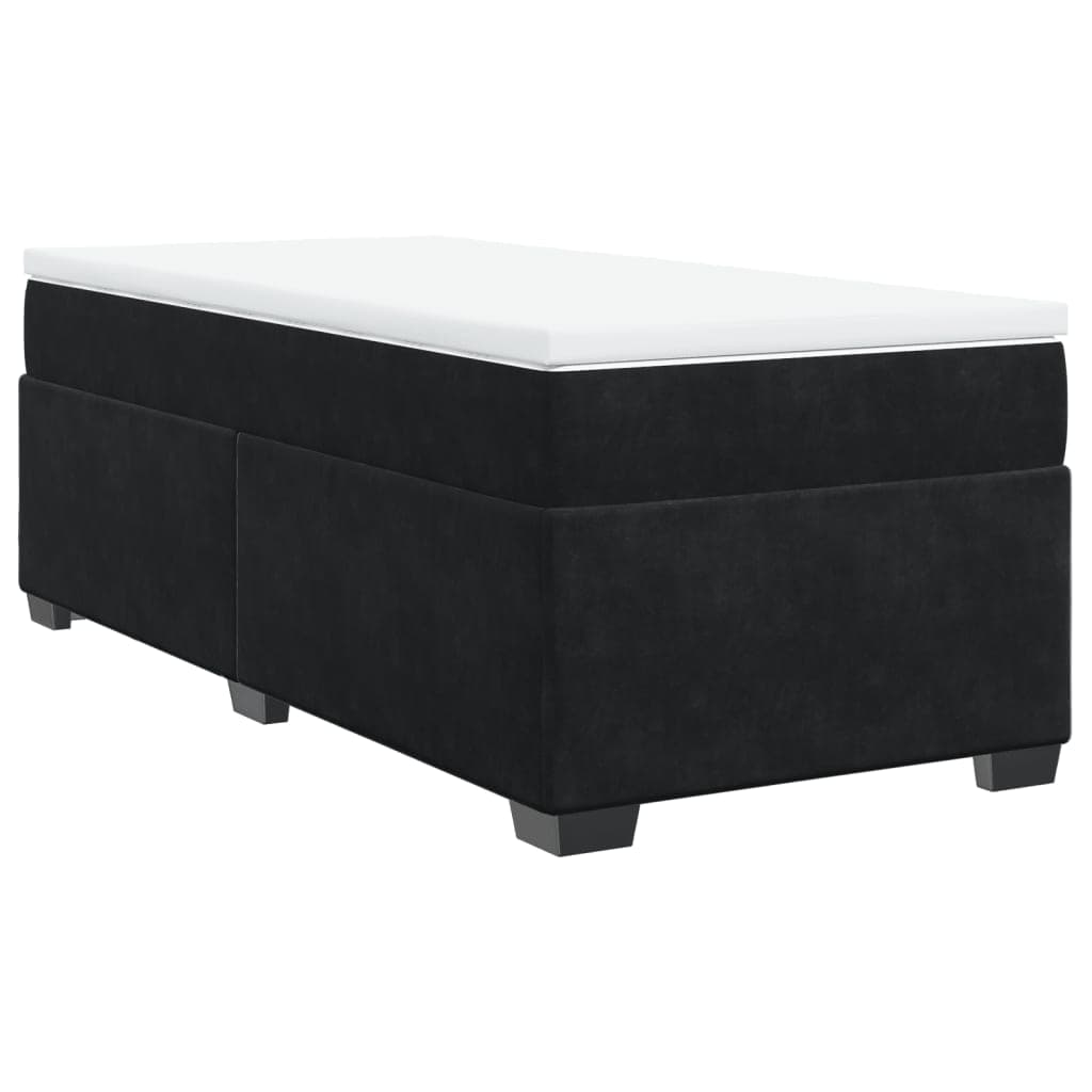 vidaXL Cama com Molas/colchão 80x200 cm Veludo Preto - 3767339179