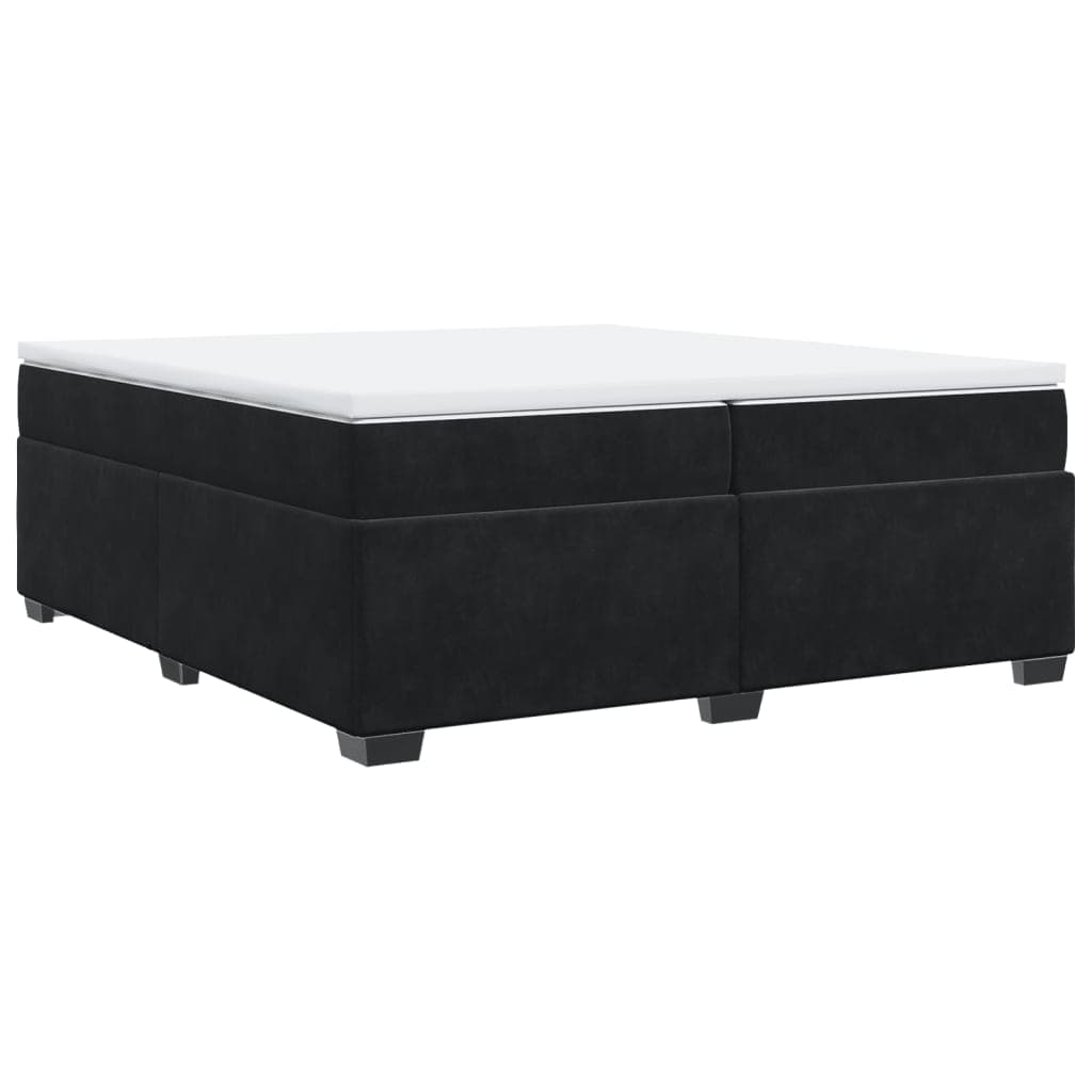 vidaXL Cama com molas/colchão 200x200 cm veludo preto