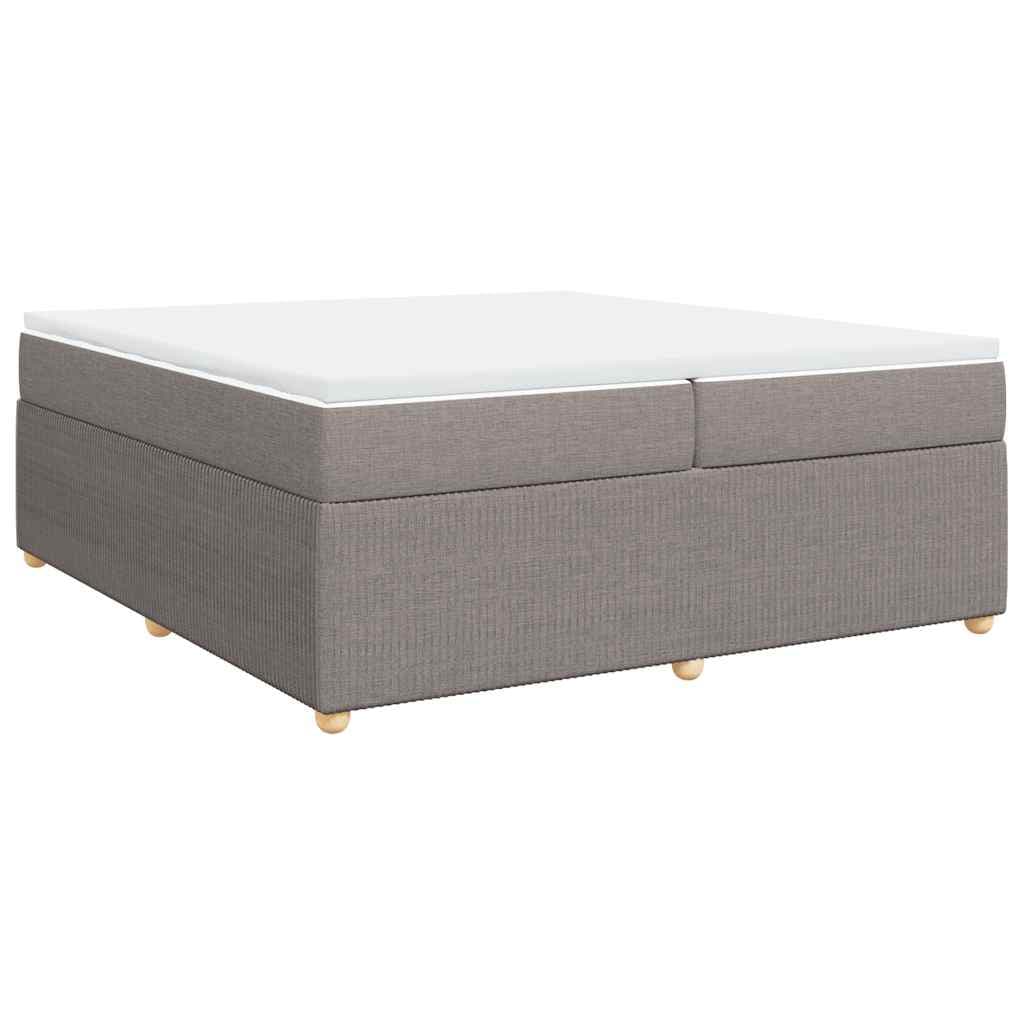 vidaXL Cama com Molas/colchão 200x200 cm Tecido Castanho-acinzentado - 3084143972