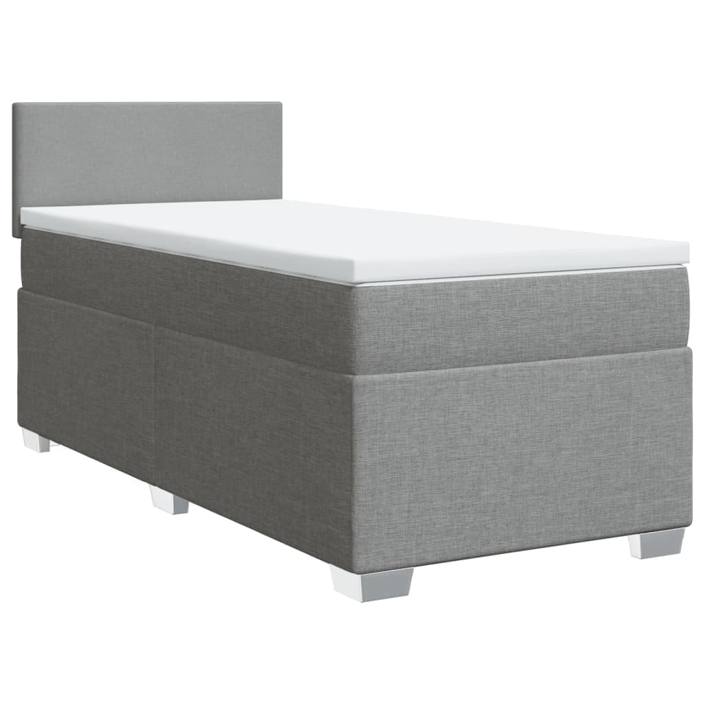 vidaXL Cama com molas/colchão 90x190 cm tecido cinzento-claro