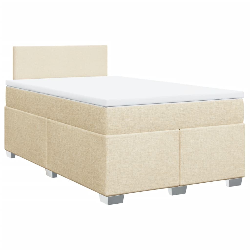 vidaXL Cama com Molas/colchão 120x200 cm Tecido Cor Creme - 4083972133