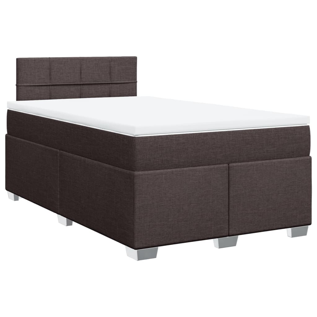 vidaXL Cama com Molas/colchão 120x200 cm Tecido Castanho-escuro - 1690214829