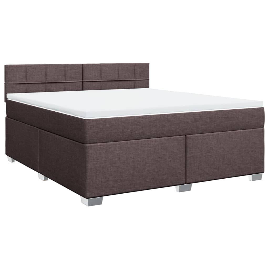 vidaXL Cama com molas/colchão 180x200 cm tecido castanho-escuro