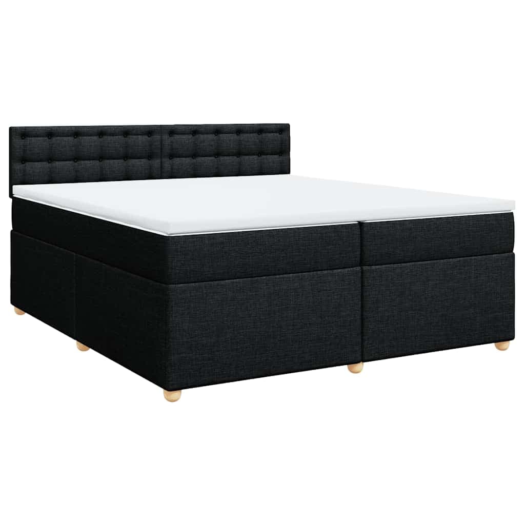 vidaXL Cama com Molas/colchão 200x200 cm Tecido Preto - 2628658062