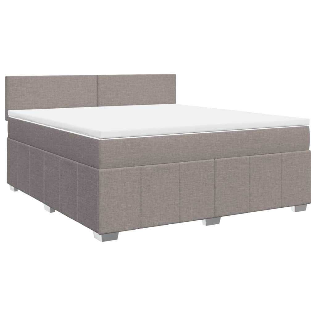 vidaXL Cama com Molas/colchão 180x200 cm Tecido Castanho-acinzentado - 3519754179