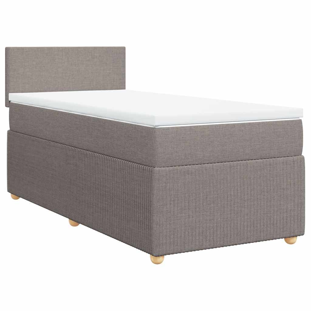 vidaXL Cama com Molas/colchão 80x200 cm Tecido Castanho-acinzentado - 2018843279