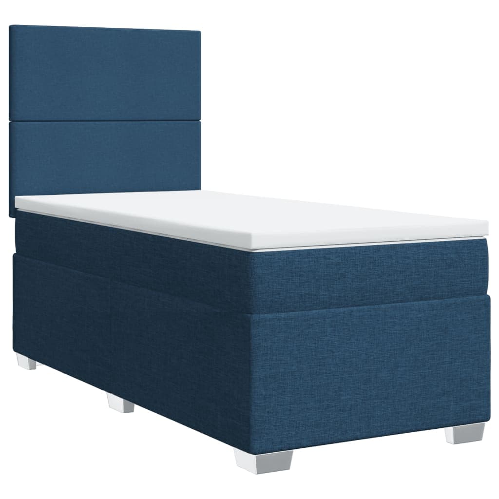 vidaXL Cama com Molas/colchão 80x200 cm Tecido Azul - 261037793