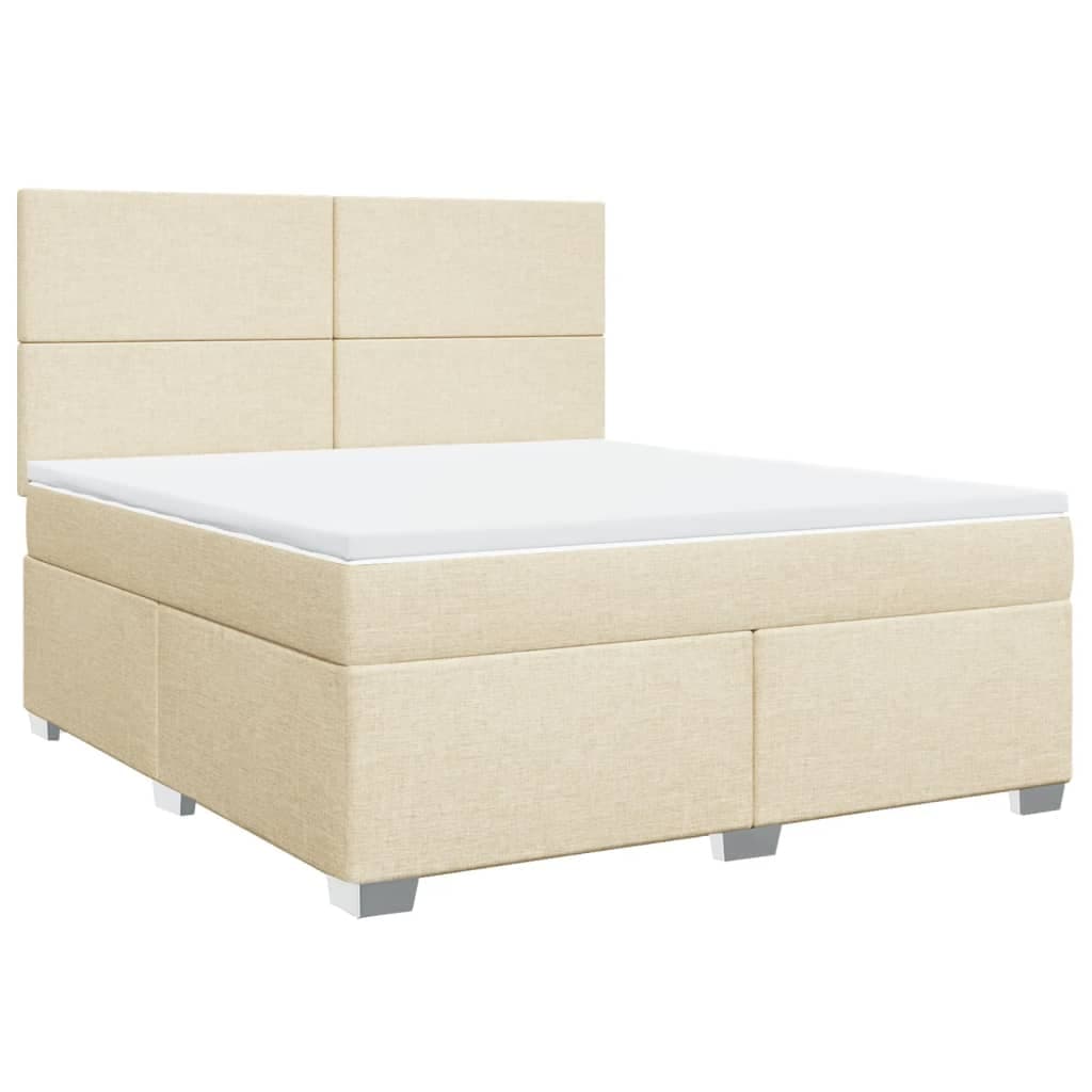 vidaXL Cama com Molas/colchão 180x200 cm Tecido Cor Creme - 860144642