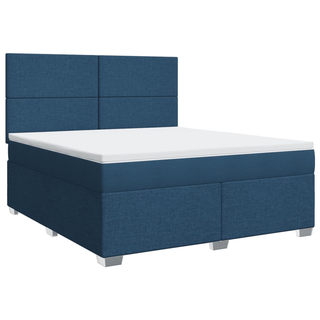 vidaXL Cama com Molas/colchão 180x200 cm Tecido Azul - 2857211320
