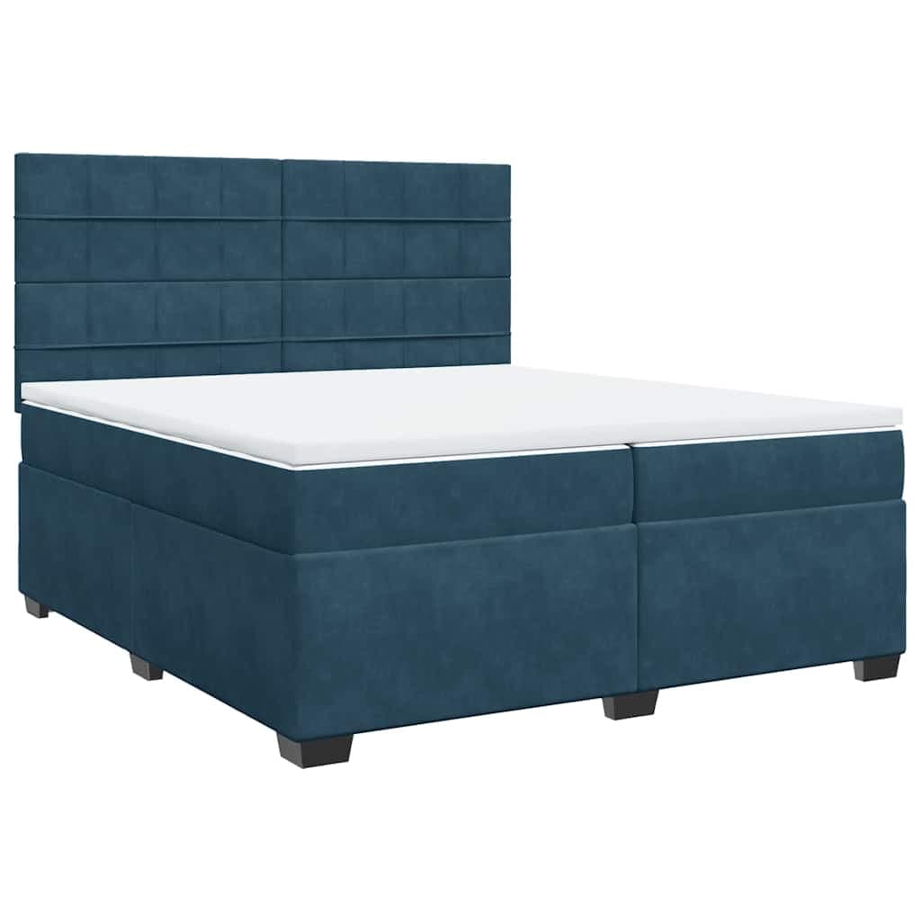 vidaXL Cama com Molas/colchão 200x200 cm Veludo Azul - 1113626544