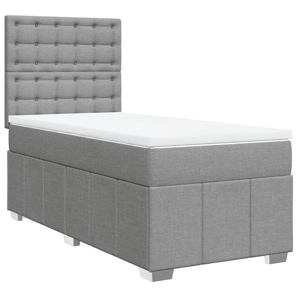 vidaXL Cama com Molas/colchão 80x200 cm Tecido Cinza-claro - 3558099146