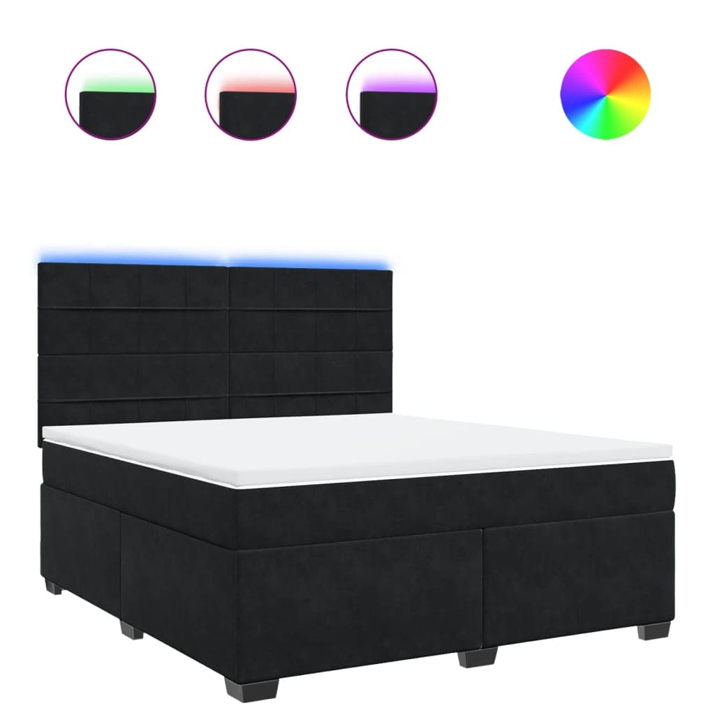 vidaXL Cama com molas/colchão 180x200 cm veludo preto