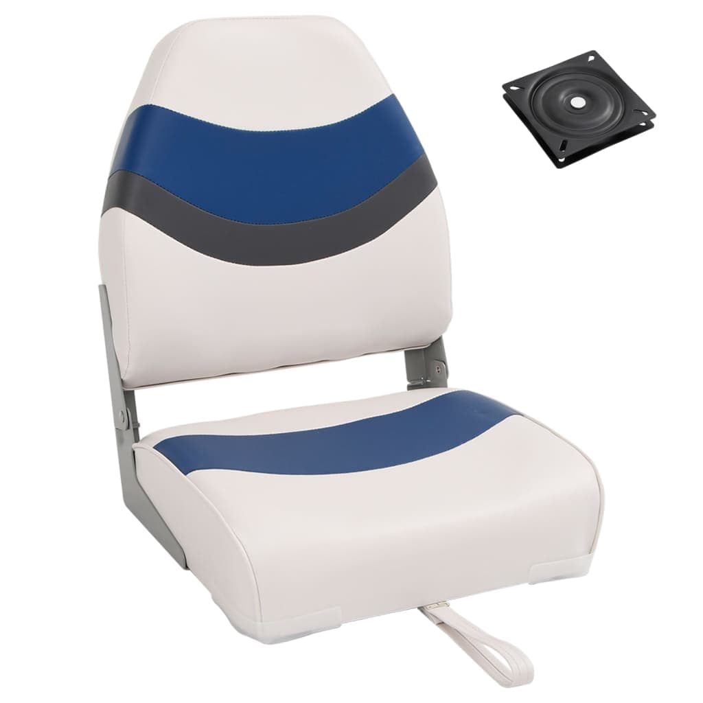 vidaXL 2 pcs conjunto assento de barco dobrável com encosto alto