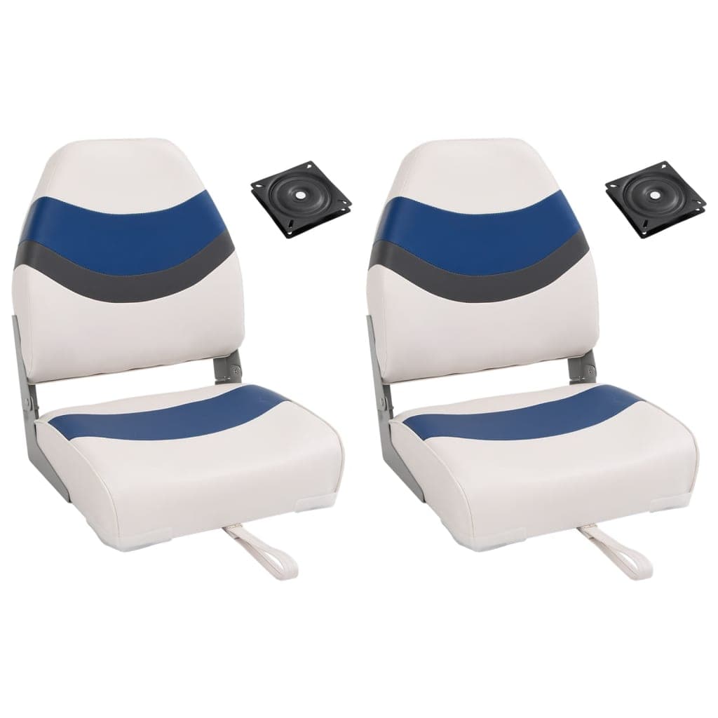 vidaXL 4 pcs conjunto assento de barco dobrável com encosto alto
