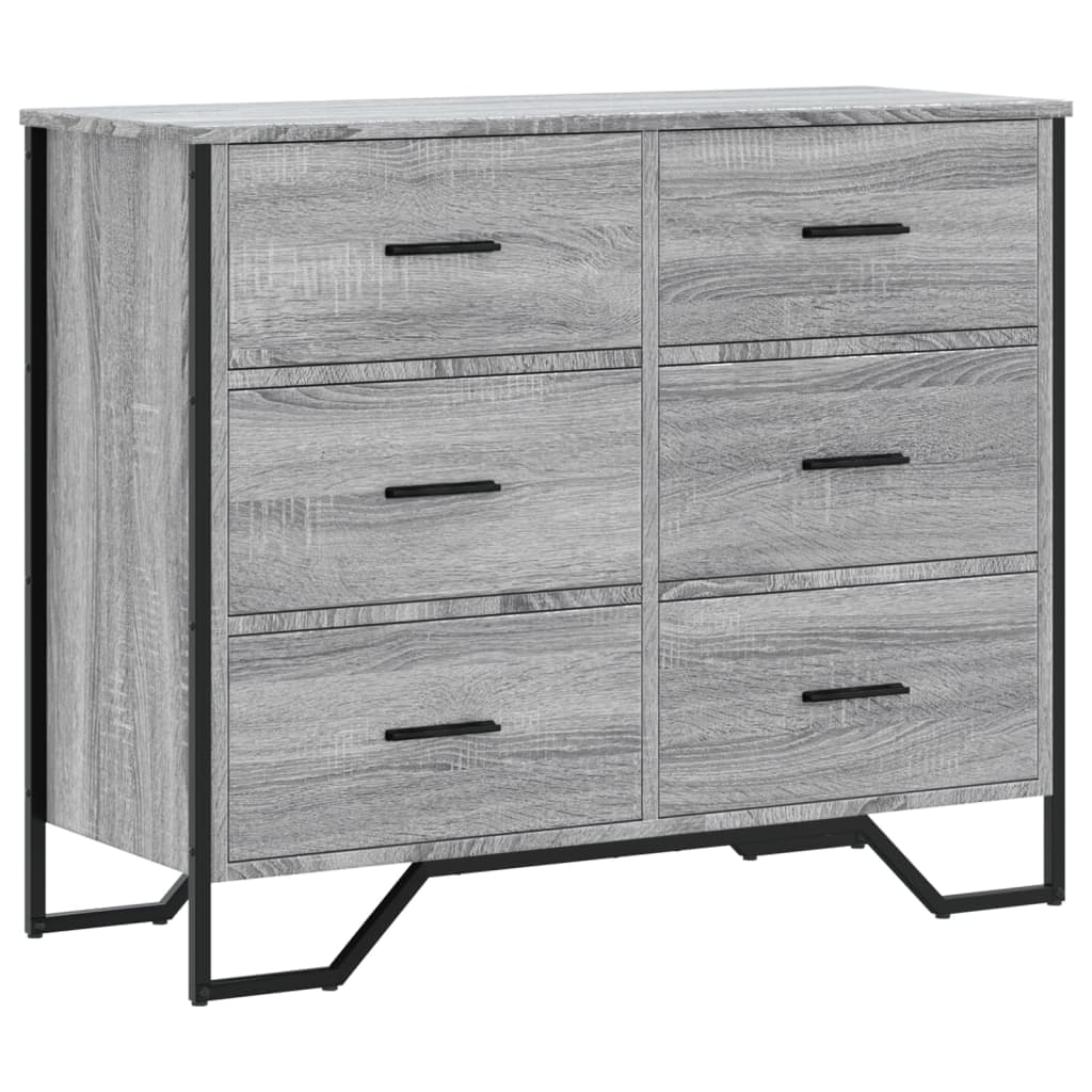vidaXL Cómoda 91x35,5x74,5 cm derivados de madeira cinzento sonoma