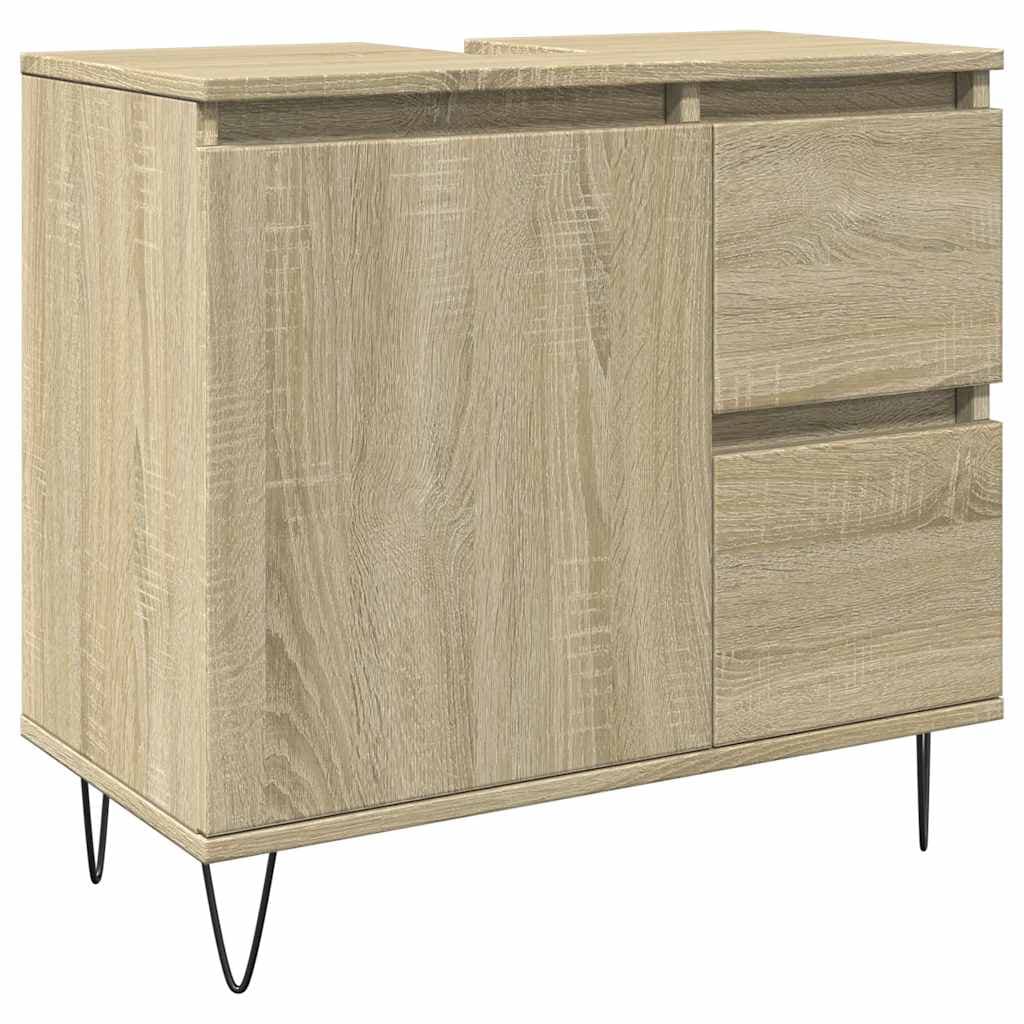 vidaXL Armário WC 65x33x60 cm derivados de madeira carvalho sonoma